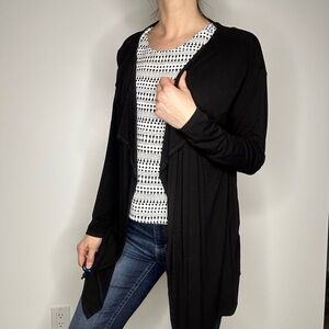 Vince Camuto Black Open Front Work Cardigan M